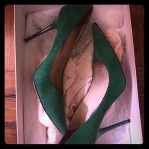 Size 38 Worn suede green Jimmy choo.
